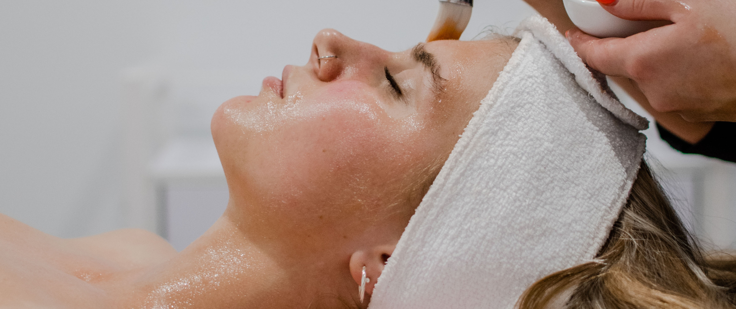 client enjoying a facial and skin peel at Eden Aesthetics near Dunsborough